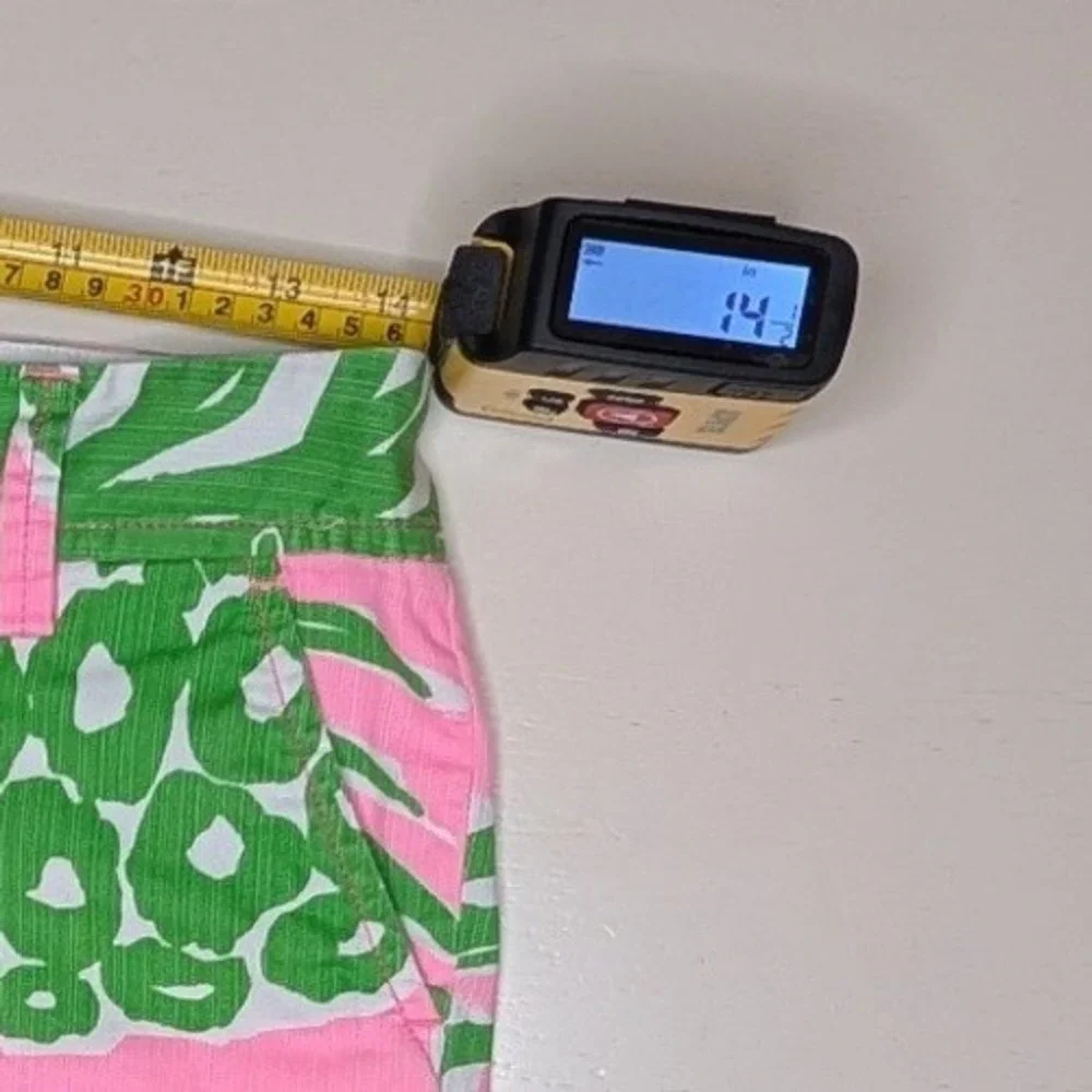 Lilly Pulitzer Shorts Women 0‎ Pink Green The Callahan Short Tropical Pineapple